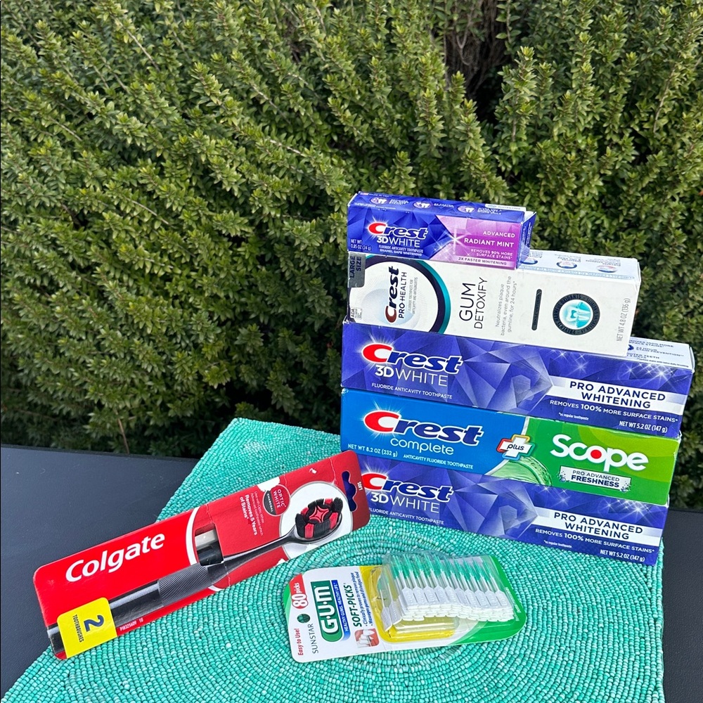 Crest, Colgate, SunstarGUM-Set for oral care -new/never used-originally packed.